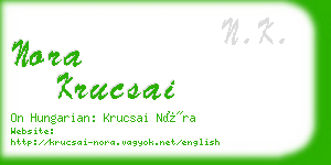 nora krucsai business card